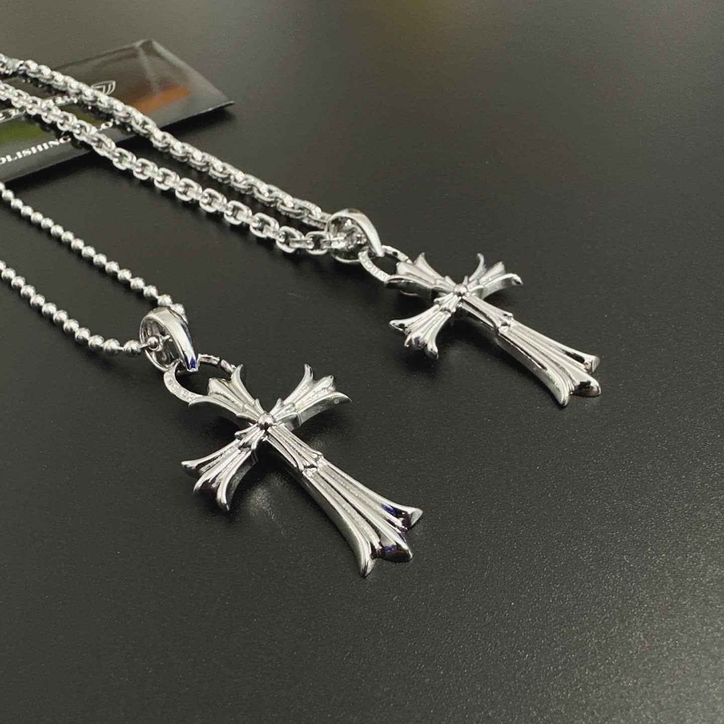 Chrome Hearts Silver Cross Pendant Necklace